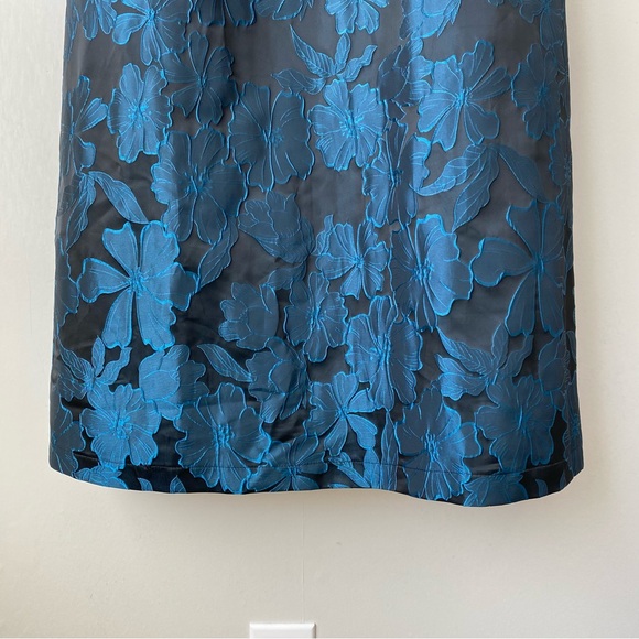 Lulu's Beyond Grateful Black Floral Jacquard Satin Velvet Tie Strap Midi Dress - Picture 8 of 12